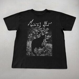 Vintage Style Mazzy Star Graphic T-Shirt – Indie Dream Pop Band Tee – Black Cat